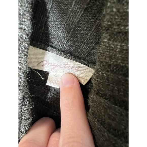 Mystree Gray Long Sleeve Ribbed Turtleneck Sweater Sz L - Picture 3 of 3